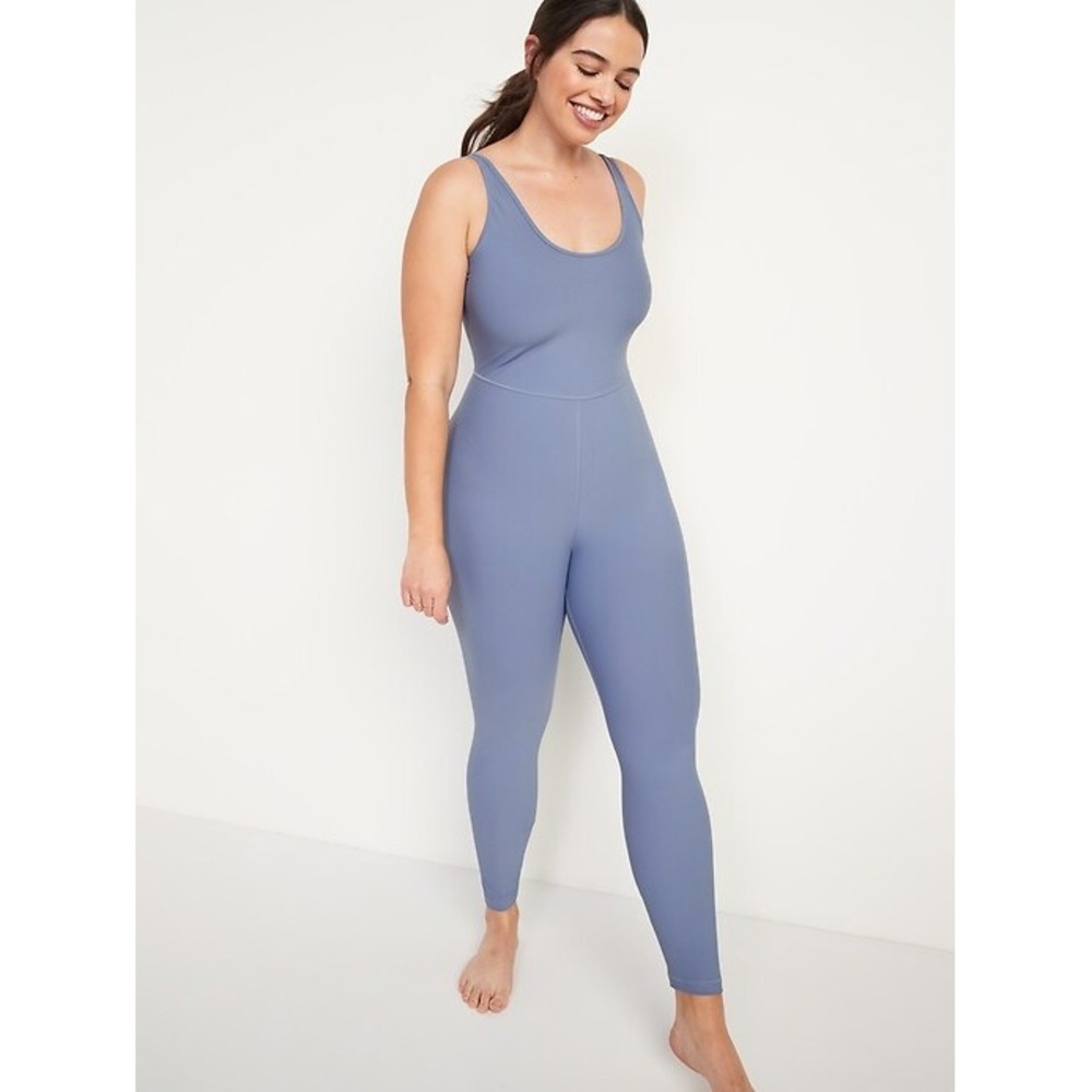 Old Navy PowerSoft Sleeveless Jumpsuit Size Medium‎ Mineral Spring Periwinkle